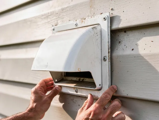 Brunswick Dryer Vent Cleaning technician delivering thorough residential dryer vent cleaning service in Brunswick